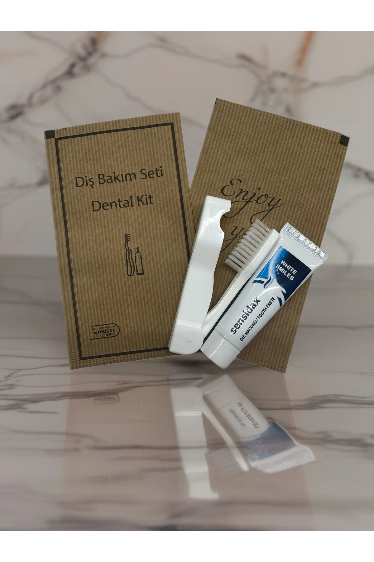 250 adet otel tipi katlanır diş bakım seti