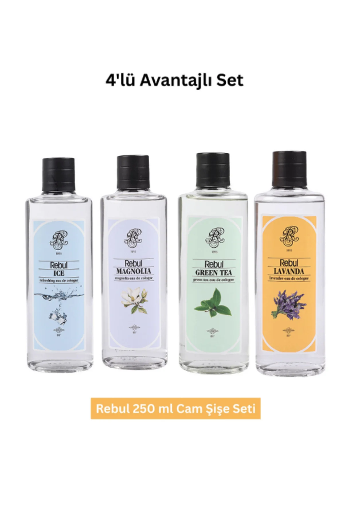 250 ml Cam Şişe Kolonya Seti – Ice, Magnolia, GreenTea, Lavanta 250 ml Cam Şişe Kolonya Seti – Ice, Magnolia, GreenTea, Lavanta Fiyatı, Yorumları ve Özellikleri