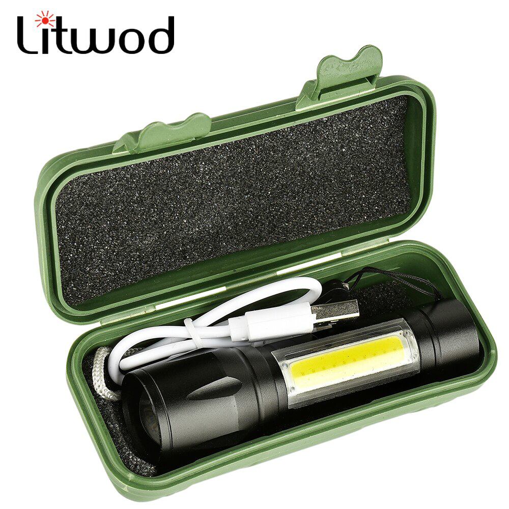 2500 Lumens + 5W COB LED USB Lion Şarjlı Ultra Güçlü Q5 XPE Su Ge