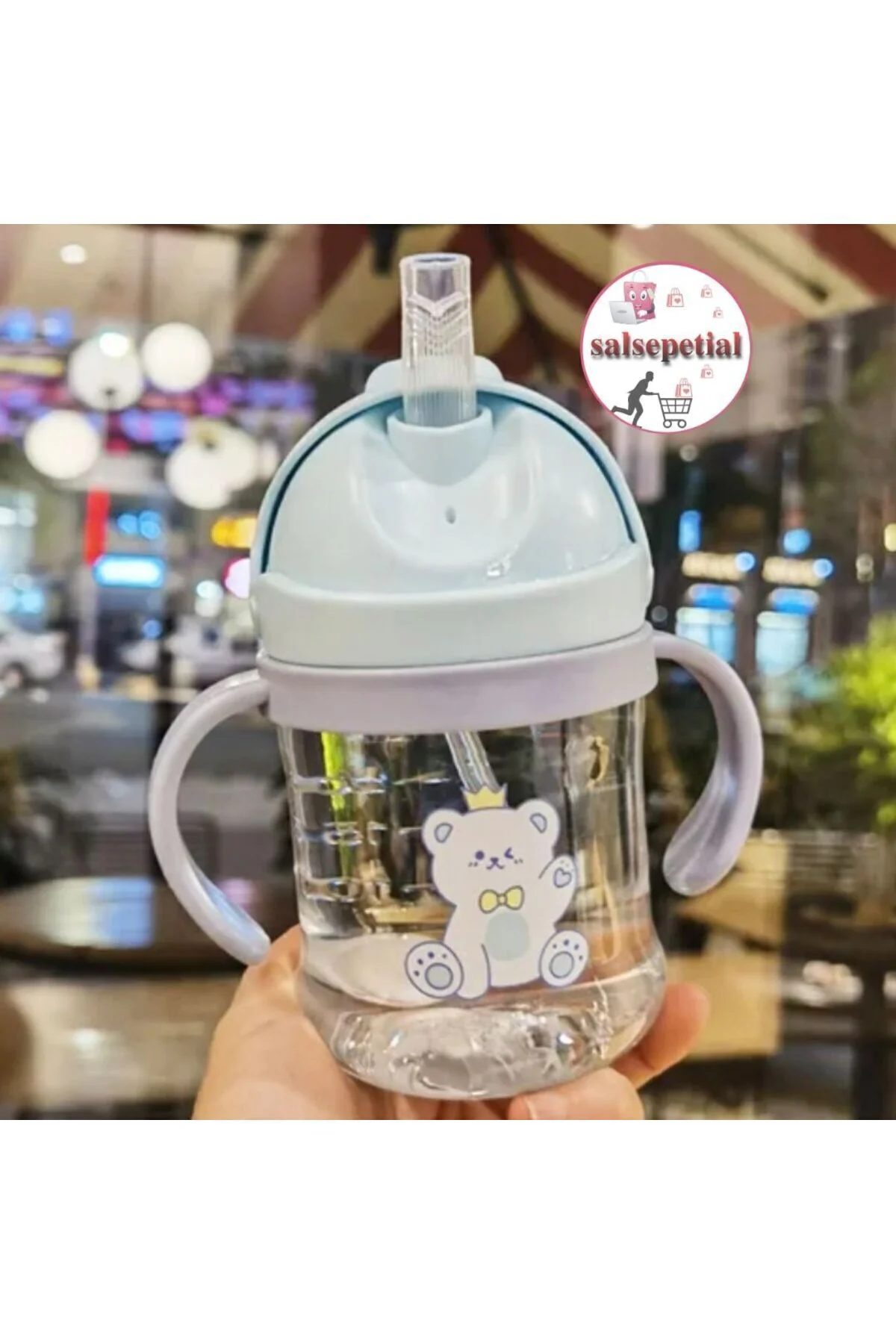 250ml Figürlü Pipeti Suluk Bebek Matara Sevimli Su Şişesi Bebek P