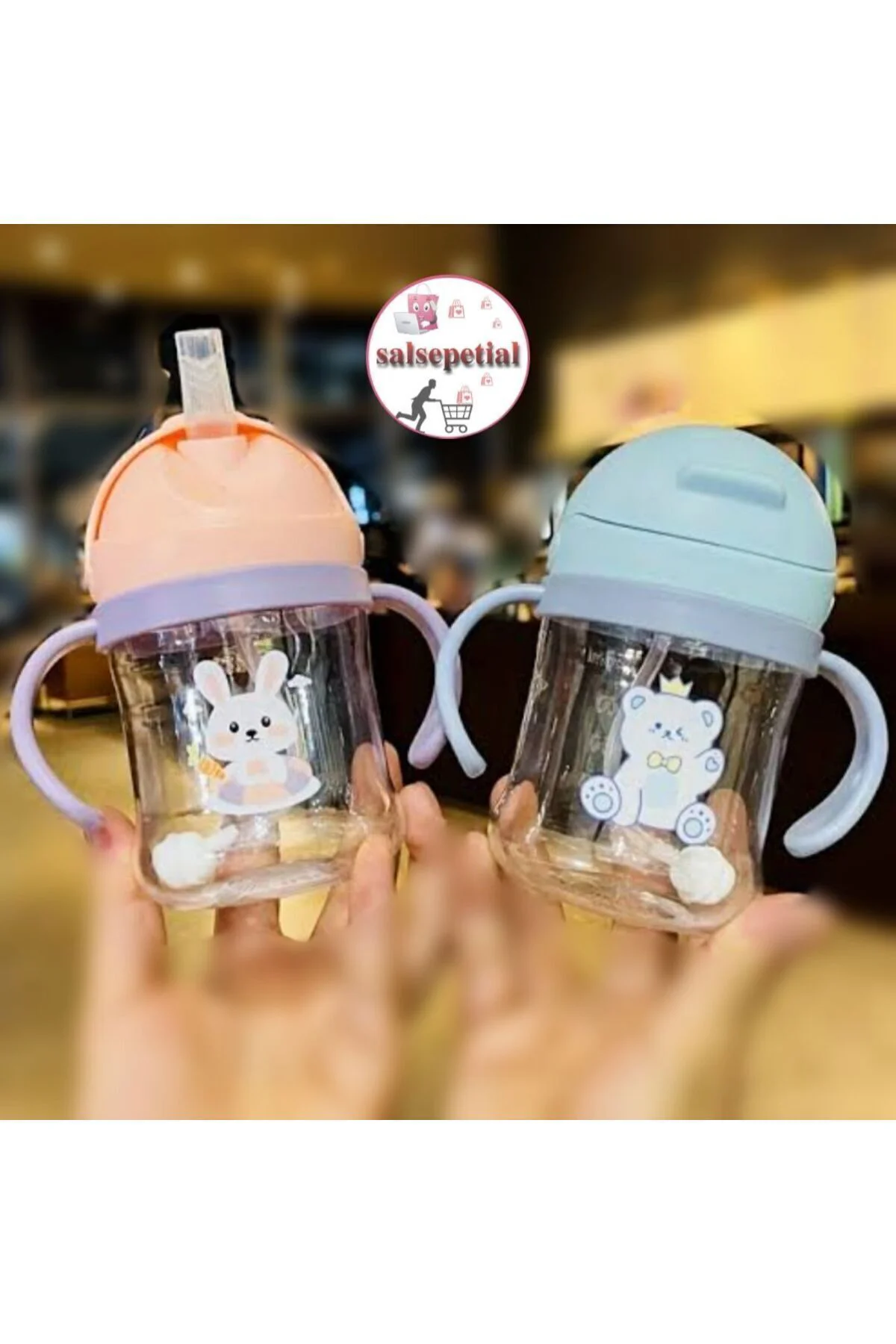 250ml Figürlü Pipeti Suluk Bebek Matara Sevimli Su Şişesi Bebek P