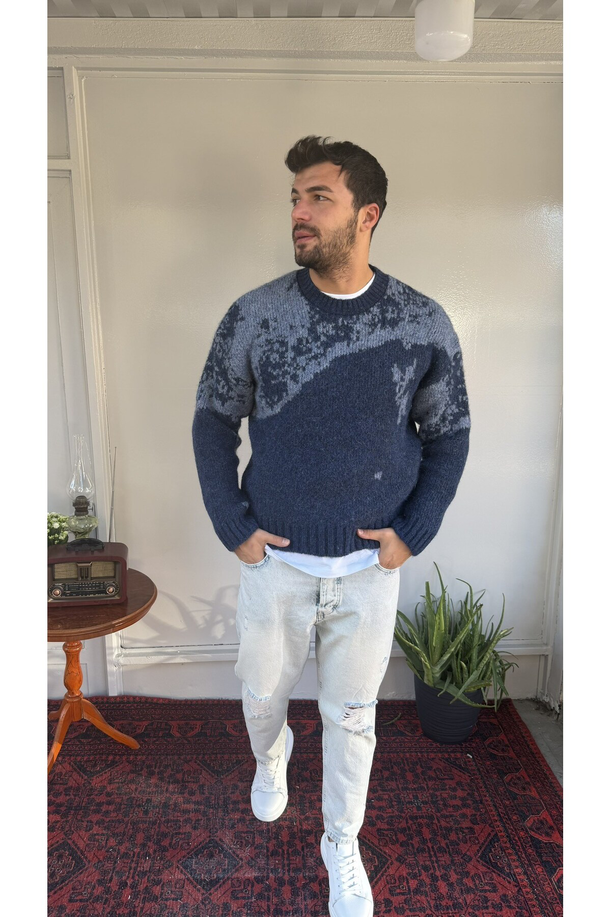 2512 Desenli Yün Kazak