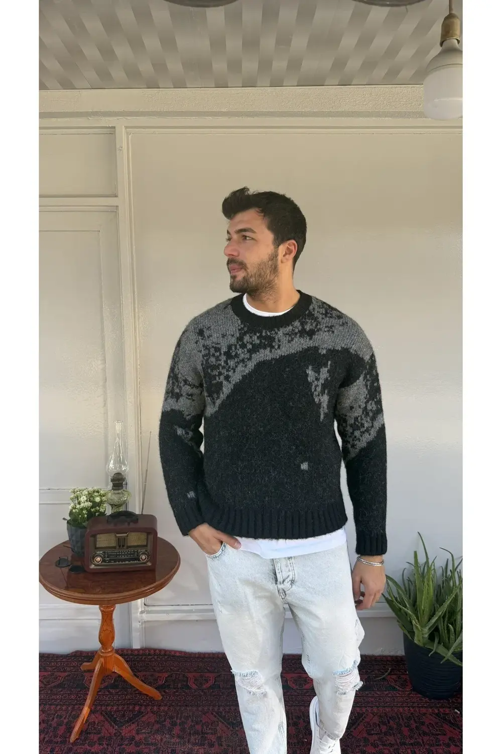 2512 Desenli Yün Kazak