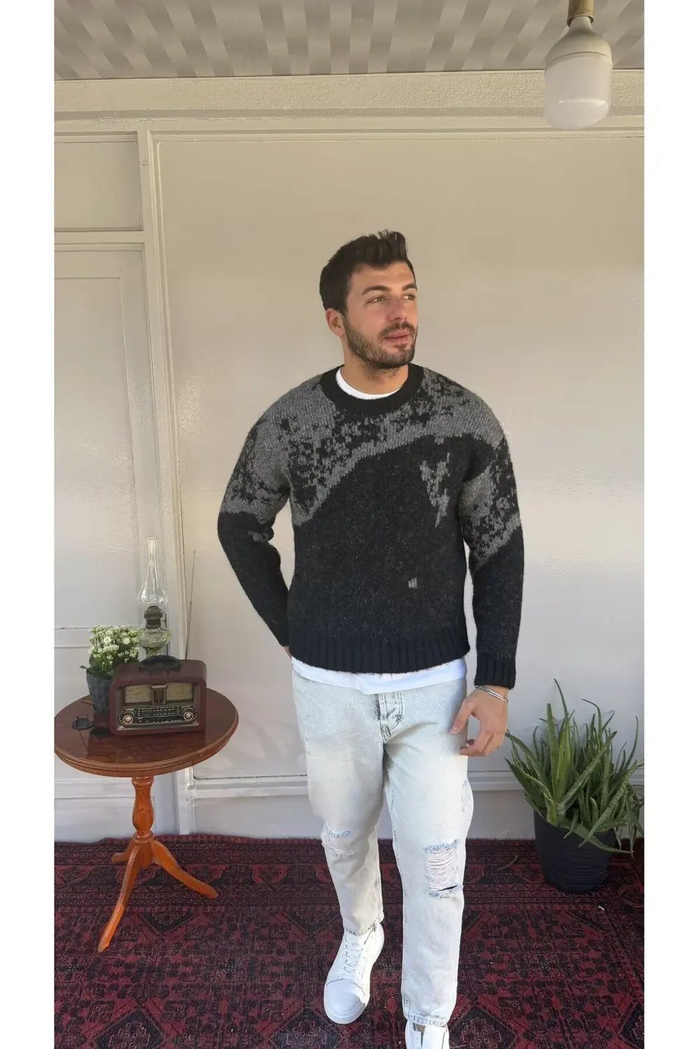 2512 Desenli Yün Kazak