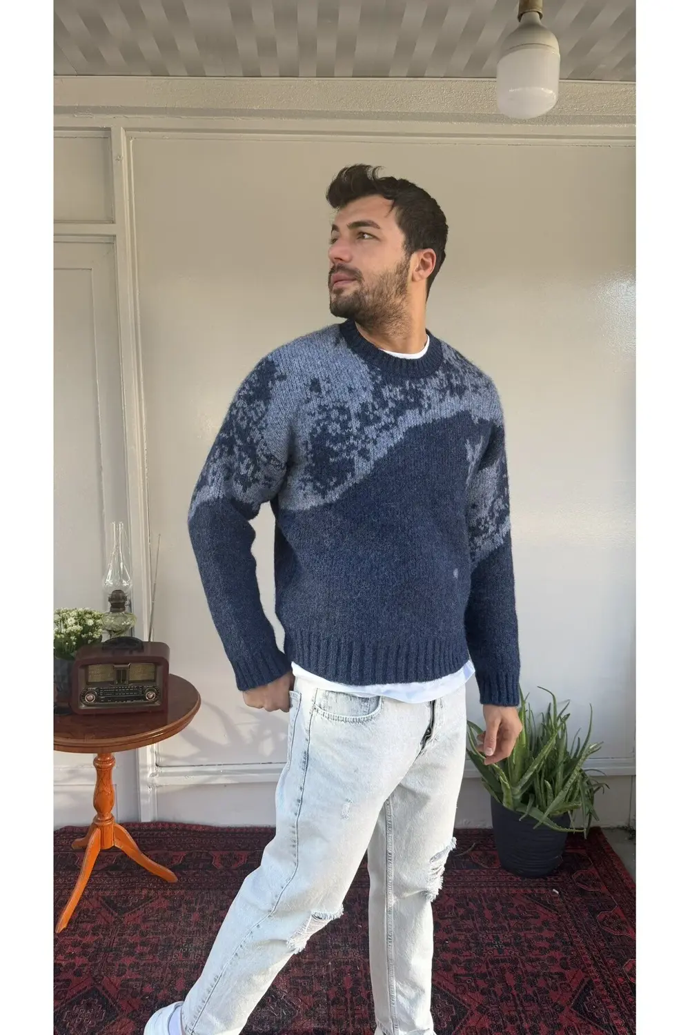 2512 Desenli Yün Kazak