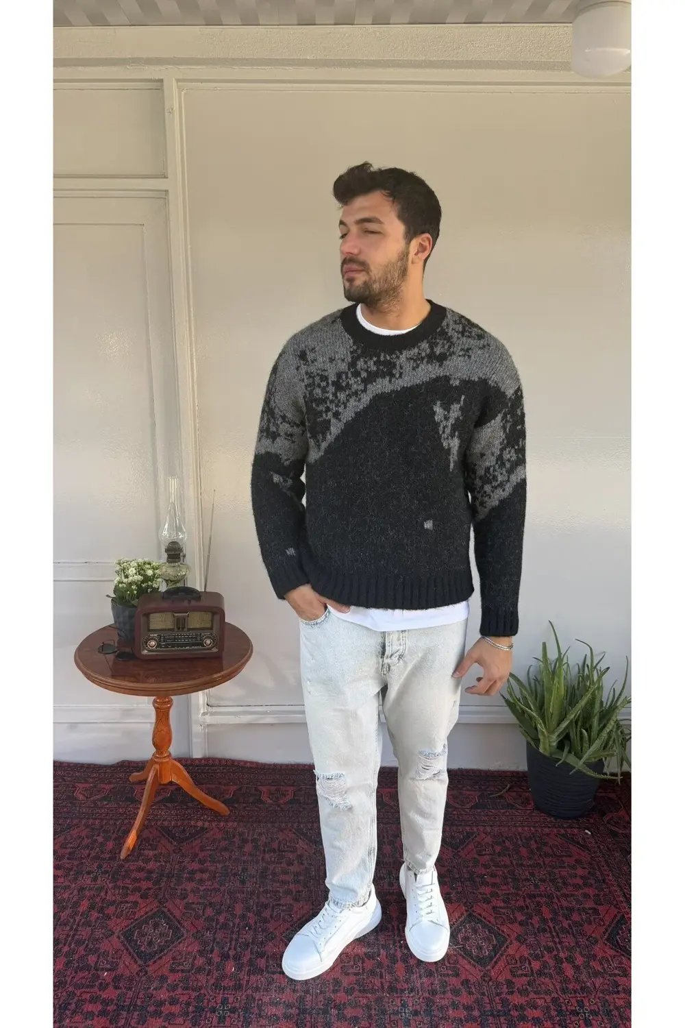 2512 Desenli Yün Kazak