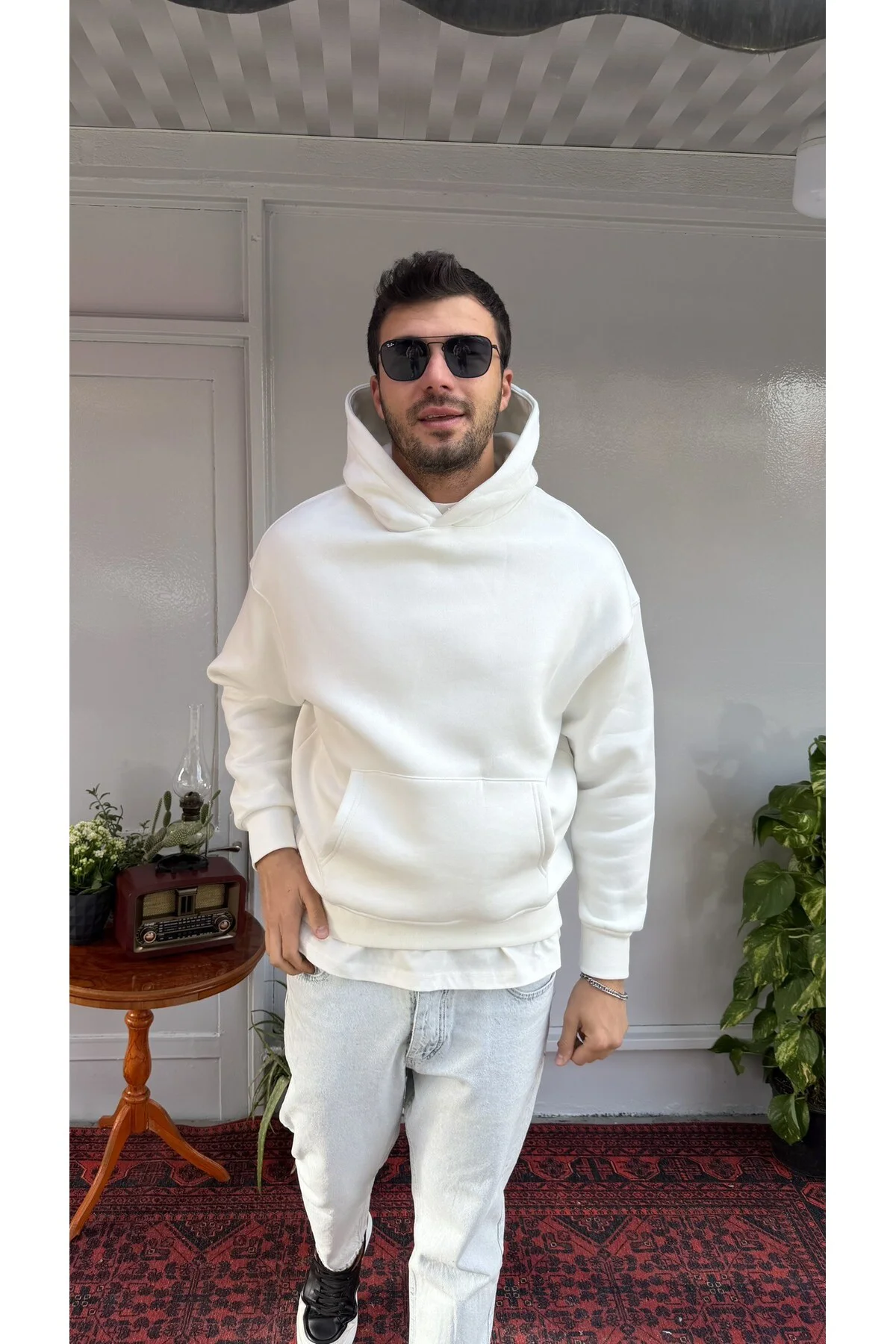 2512 Düz Basic Kapüşon