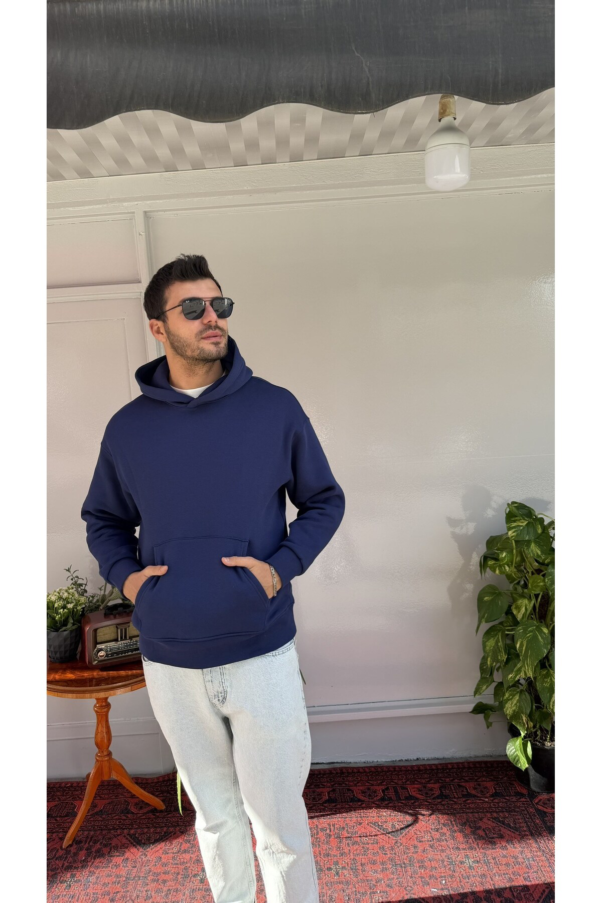 2512 Düz Basic Kapüşon