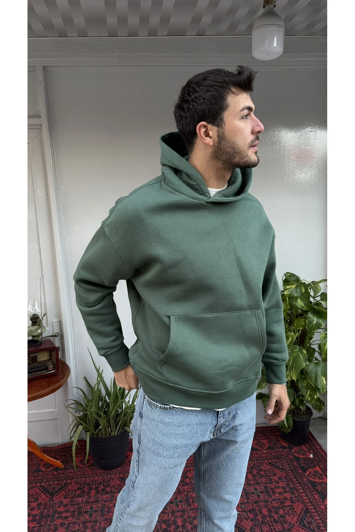 2512 Düz Basic Kapüşon