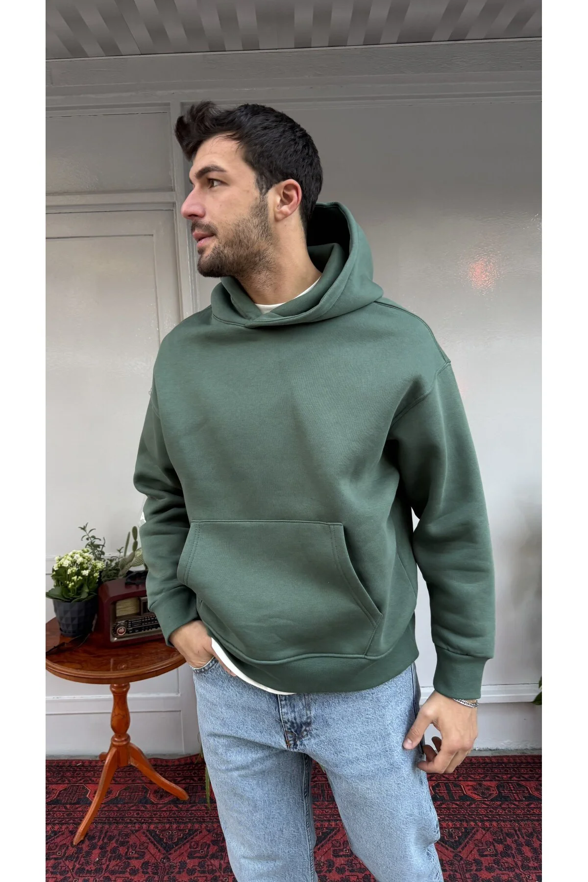 2512 Düz Basic Kapüşon