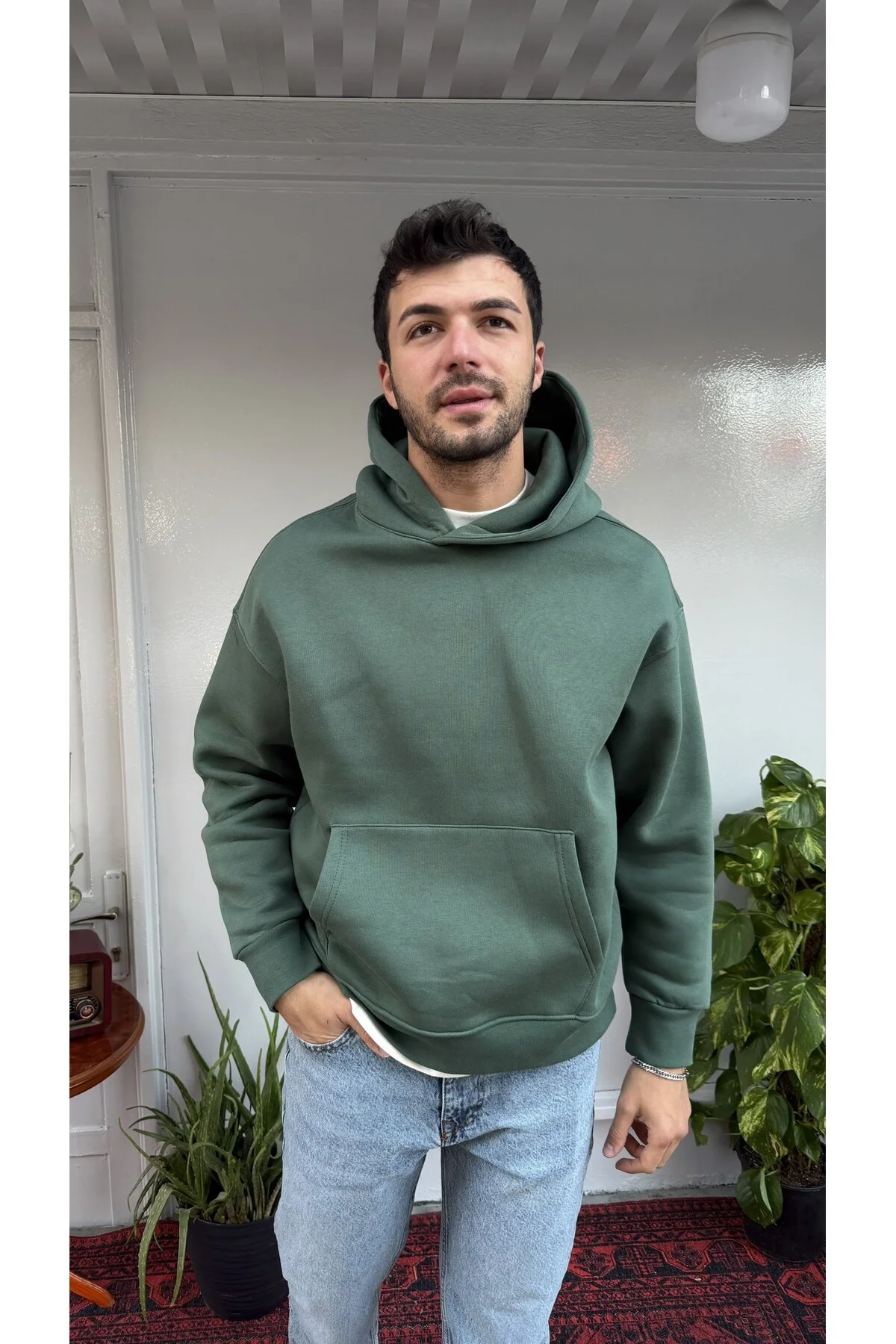 2512 Düz Basic Kapüşon