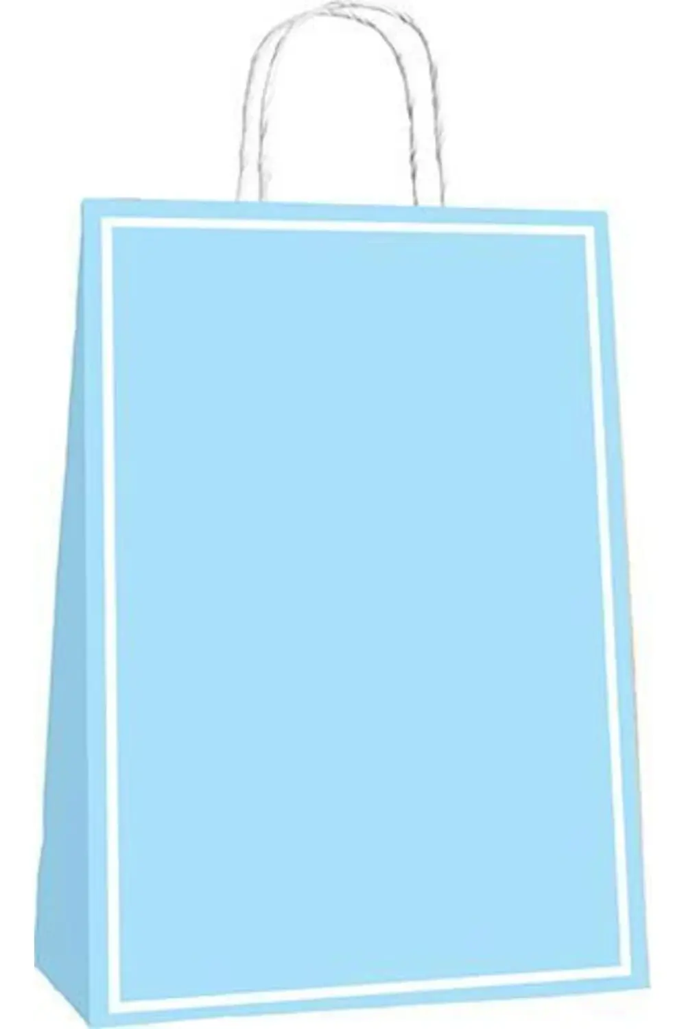 (25*12*31 Cm) Büküm Saplı Poşet (25 'li) -makaron Mavi-