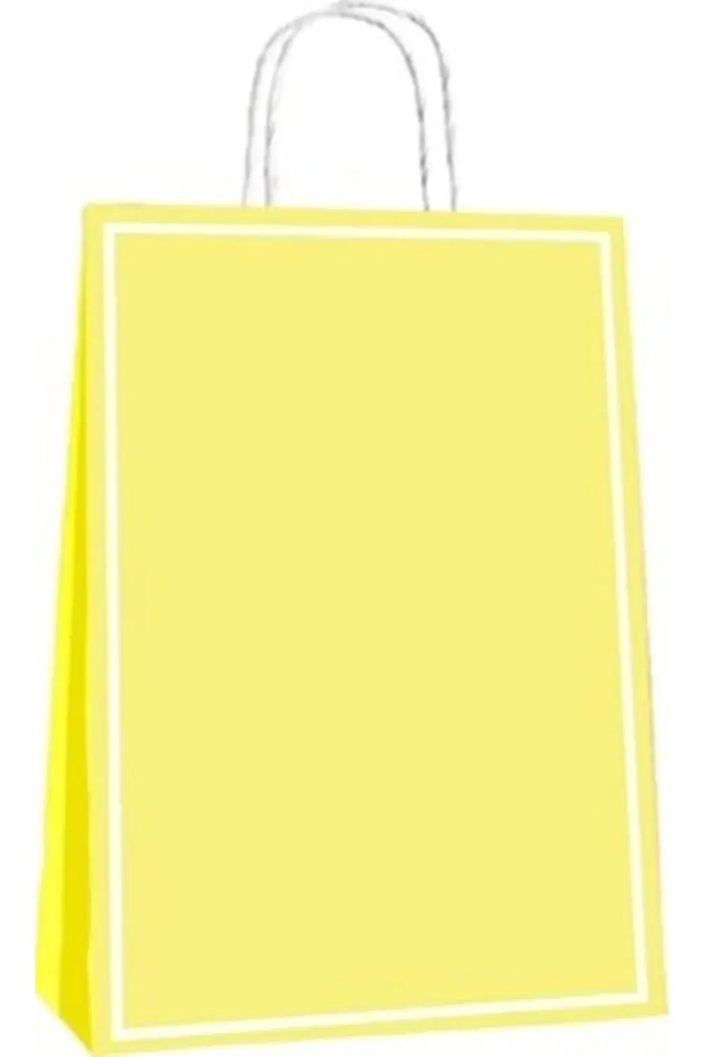 (25*12*31 Cm) Büküm Saplı Poşet (25 'li) -makaron Sarı-