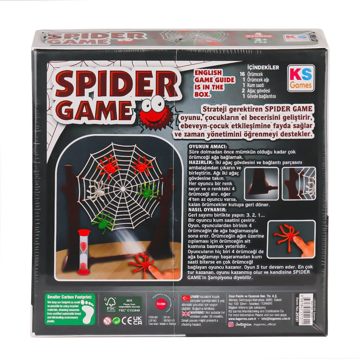 25131 Spider Game TR-ENG -KS Games Fiyatı, Yorumları ve Özellikleri