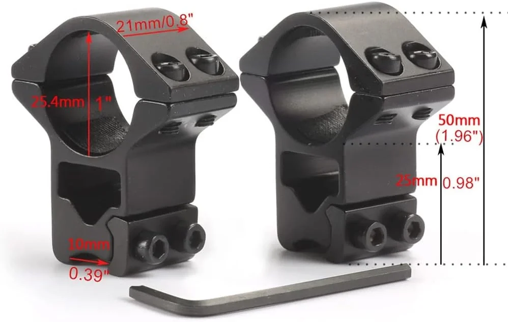 25.4mm Dürbün İçin 11mm Yüksek Havalı / Av Ayağı 25.4mm Dürbün İçin 11mm Yüksek Havalı / Av Ayağı