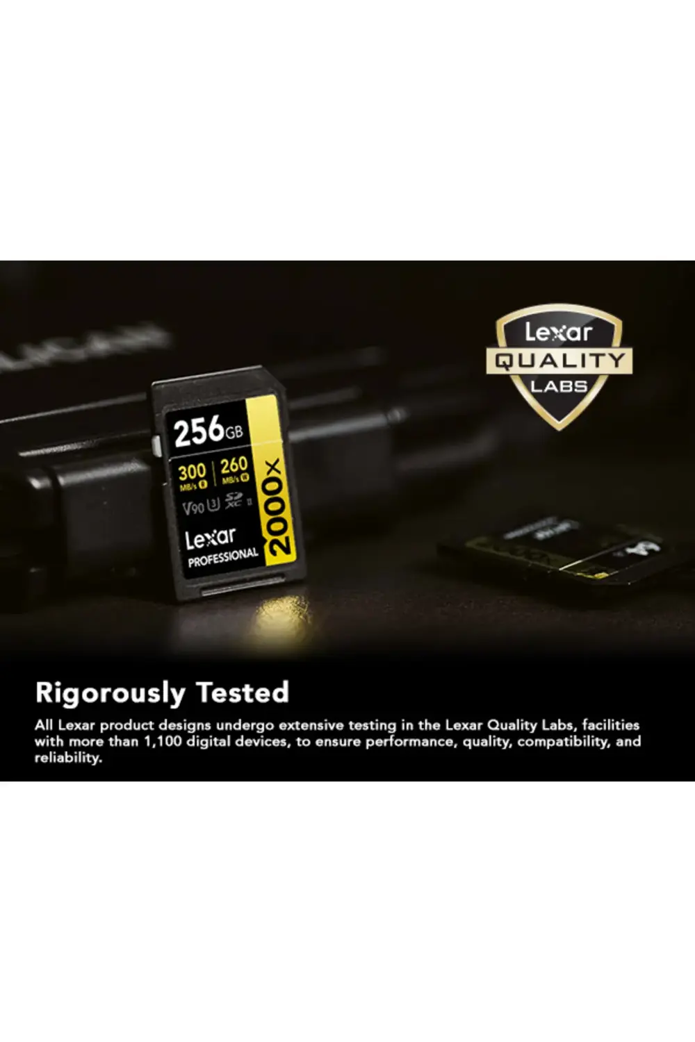 256GB Lexar® Professional 2000x SDXC™ UHS-II cards, - LSD2000256G