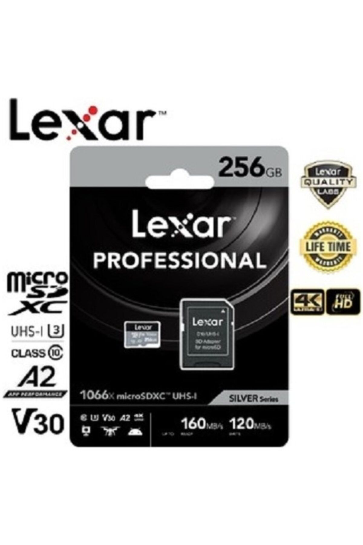Lexar 256Gb Professional 1066X Uhs-İ Microsdxc Hafiza Karti + Sd Adaptö