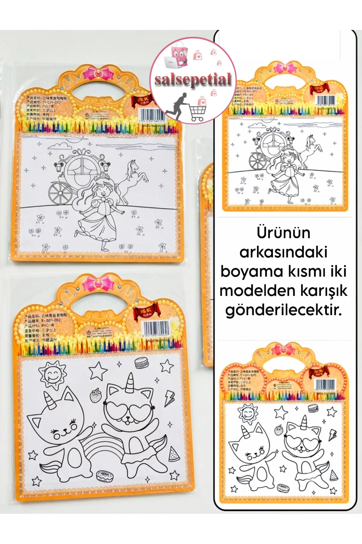 25’li Figürlü Sticker ve Boyama Seti Öğrenci Hediye Paketli Notlu
