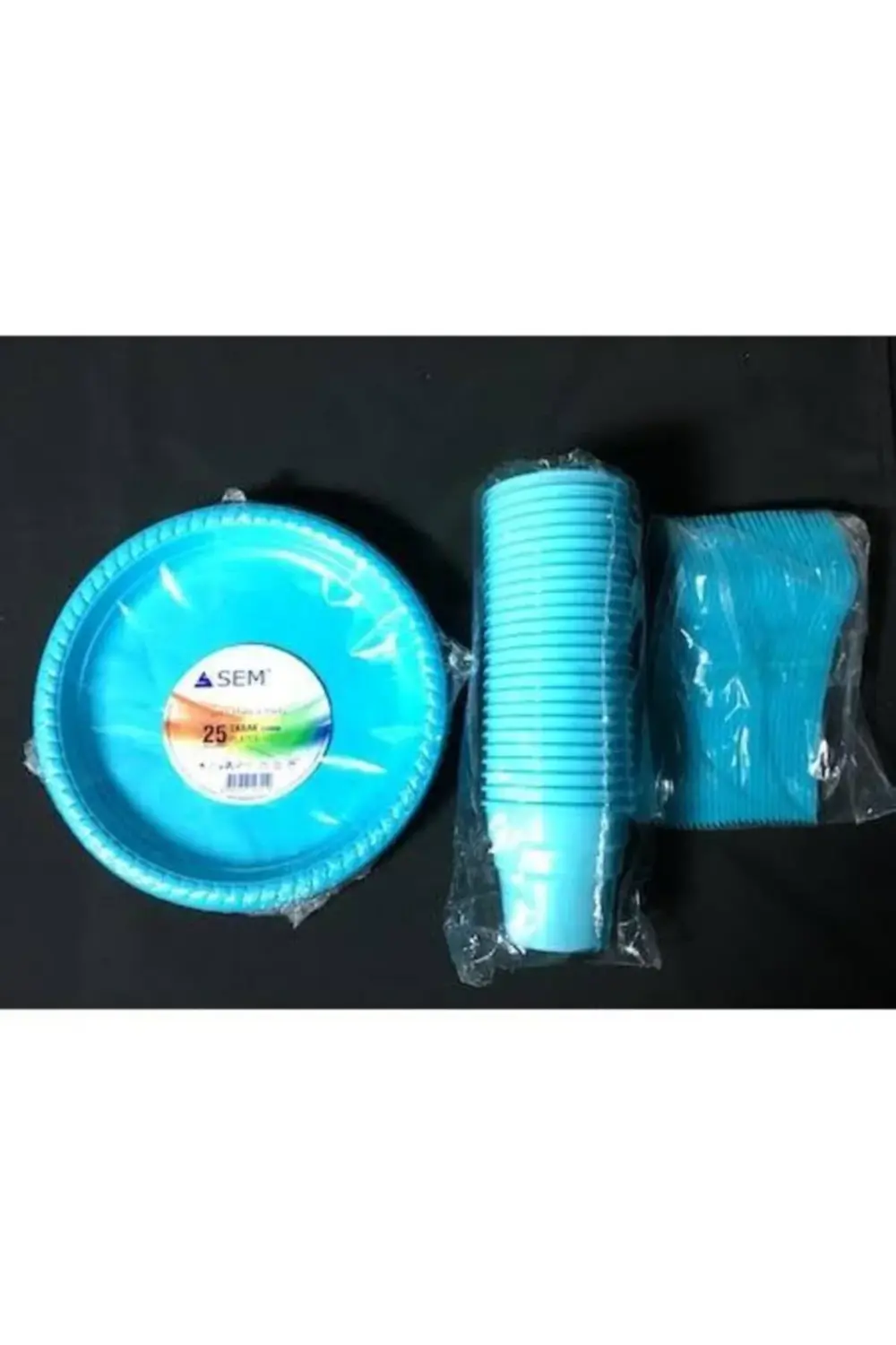 25'li Tabak Bardak Çatal Seti