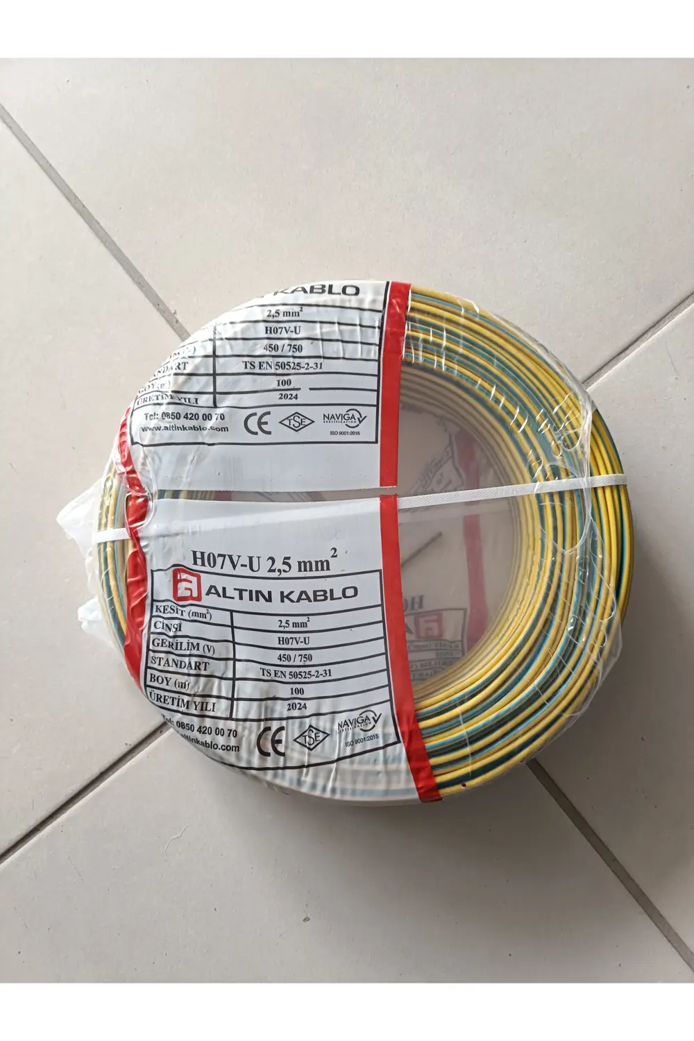 Altın Kablo 2,5Mm Sarı-Yeşil Nya Kablo- 