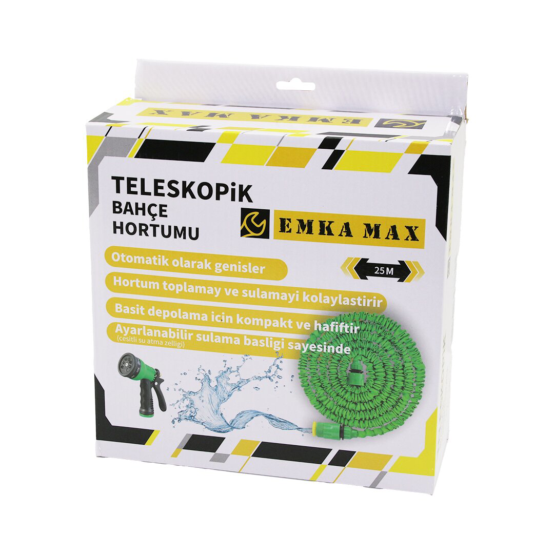 25MT TELESKOPİK UZAYAN BAHÇE HORTUMU 7 FONKSİYON AYARLI TETİKLİ T