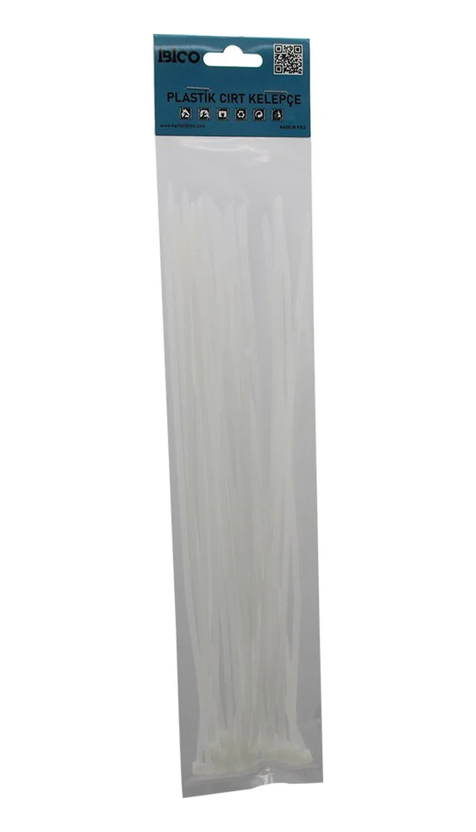 25pcs Beyaz 3.6x300mm Plastik Cırt Kelepçe 5224