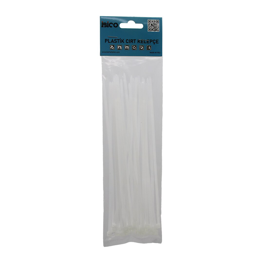 25PCS   BEYAZ   3.6X200MM  PLASTİK CIRT KELEPÇE (4741)