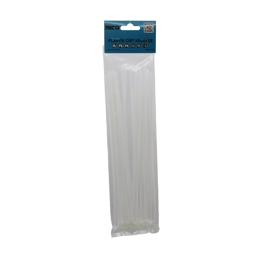25PCS   BEYAZ   3.6X250MM  PLASTİK CIRT KELEPÇE (4741)