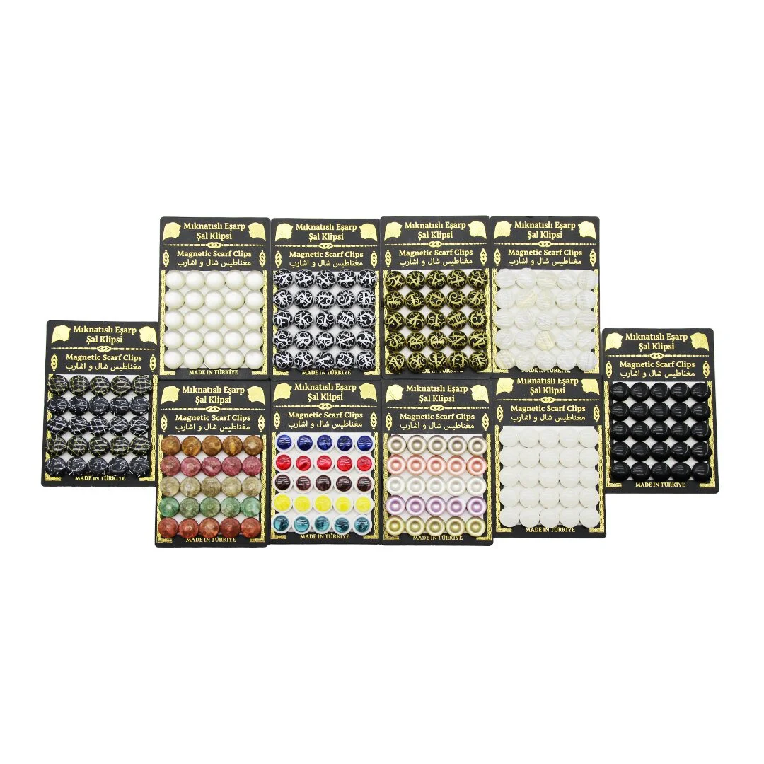 25pcs Takım Mıknatıslı Eşarp Şal Klipsi 1 Kart 5224 Diğer