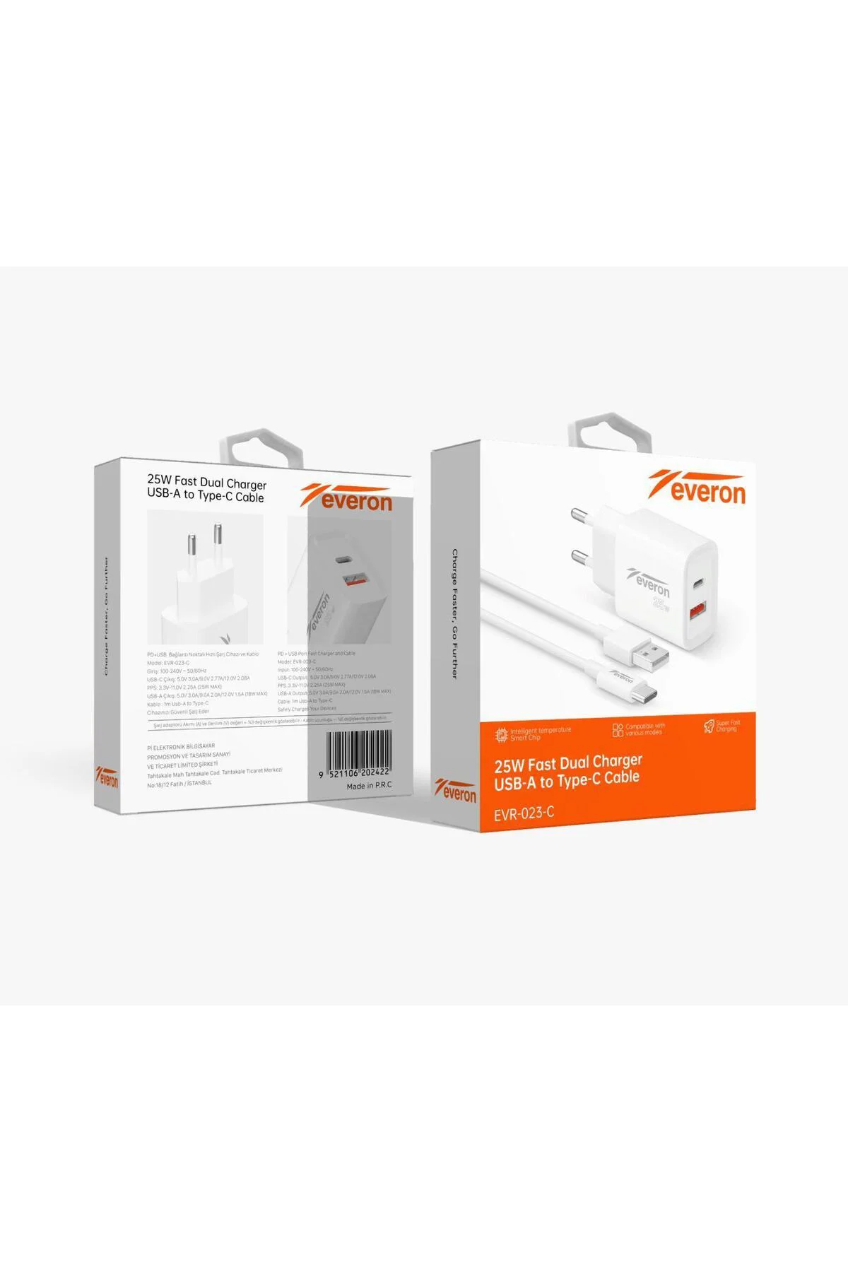 25w Pd-usb Şarj Başlığı Ve Type C Kablo