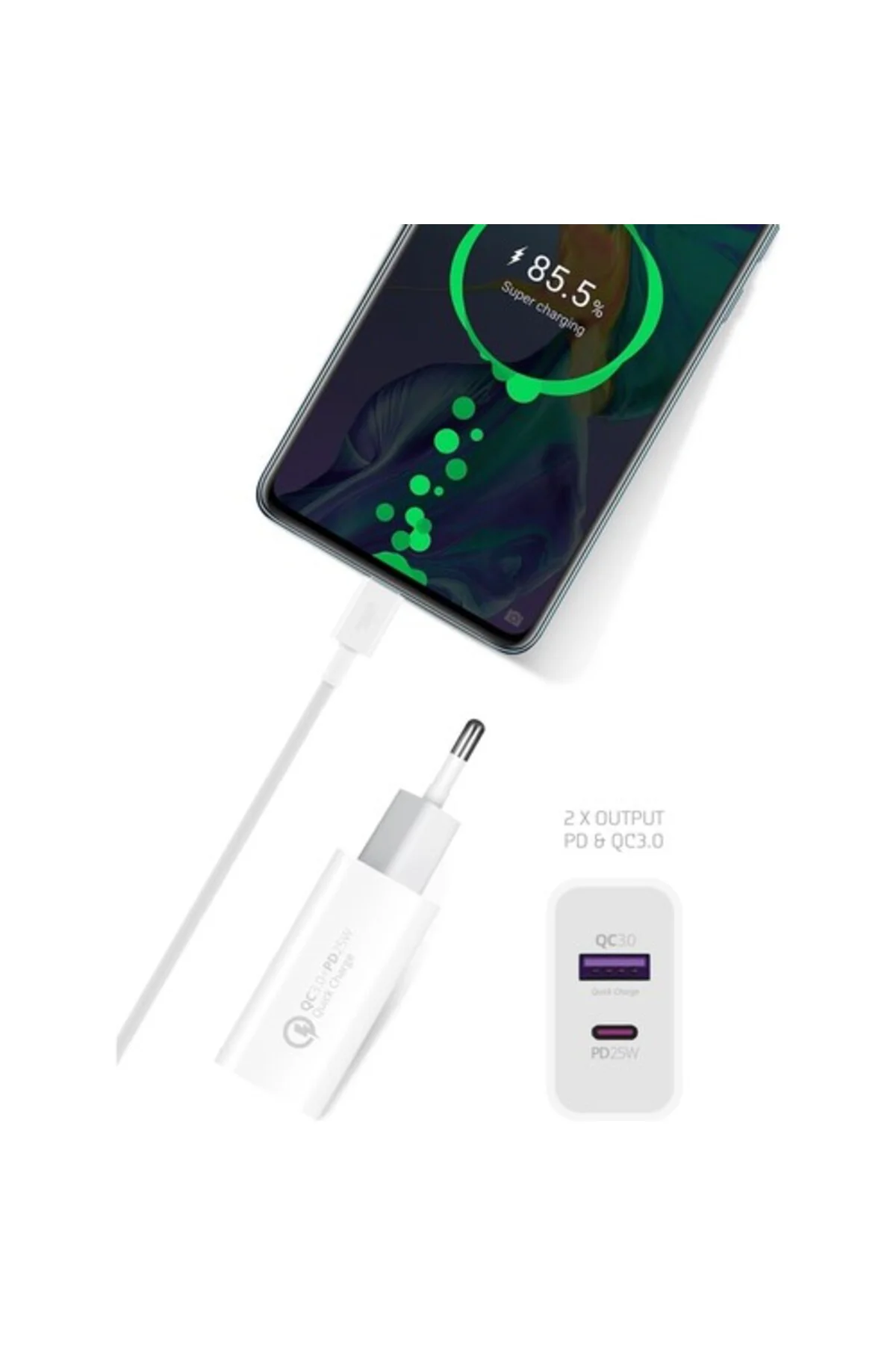 25W Type C Qc 3.0 Type C -Usb Şarj Aleti Hw25 25W Type C Qc 3.0 Type C -Usb Şarj Aleti Hw25