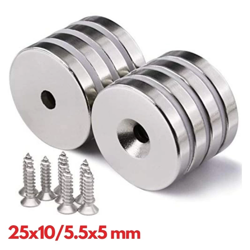 25x10/5x5.5 Mm Havşa Delikli Neodyum Mıknatıs - Güçlü N35 Nikel K 25x10/5x5.5 Mm Havşa Delikli Neodyum Mıknatıs - Güçlü N35 Nikel K