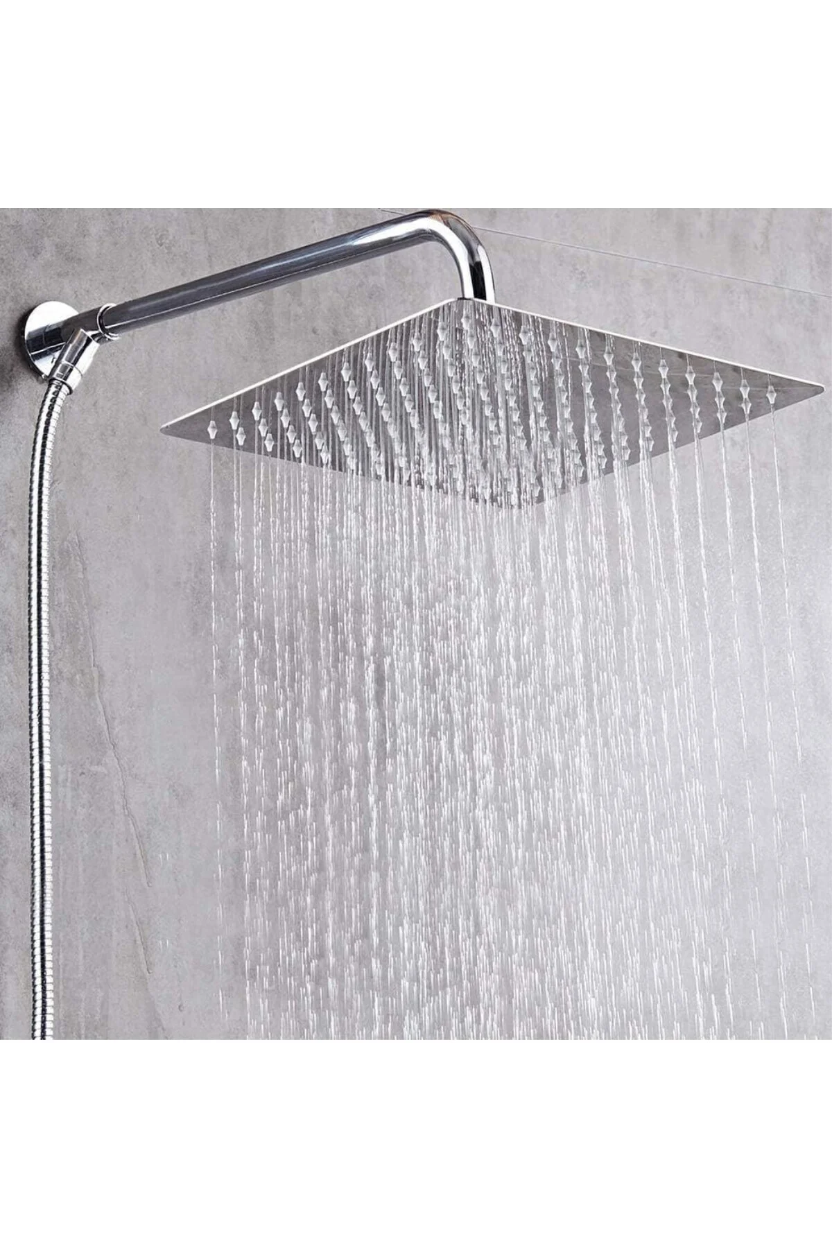 25x25 Cm 304 Paslanmaz Çelik Tepe Duşu – Geniş Kare Duş Başlığı, 