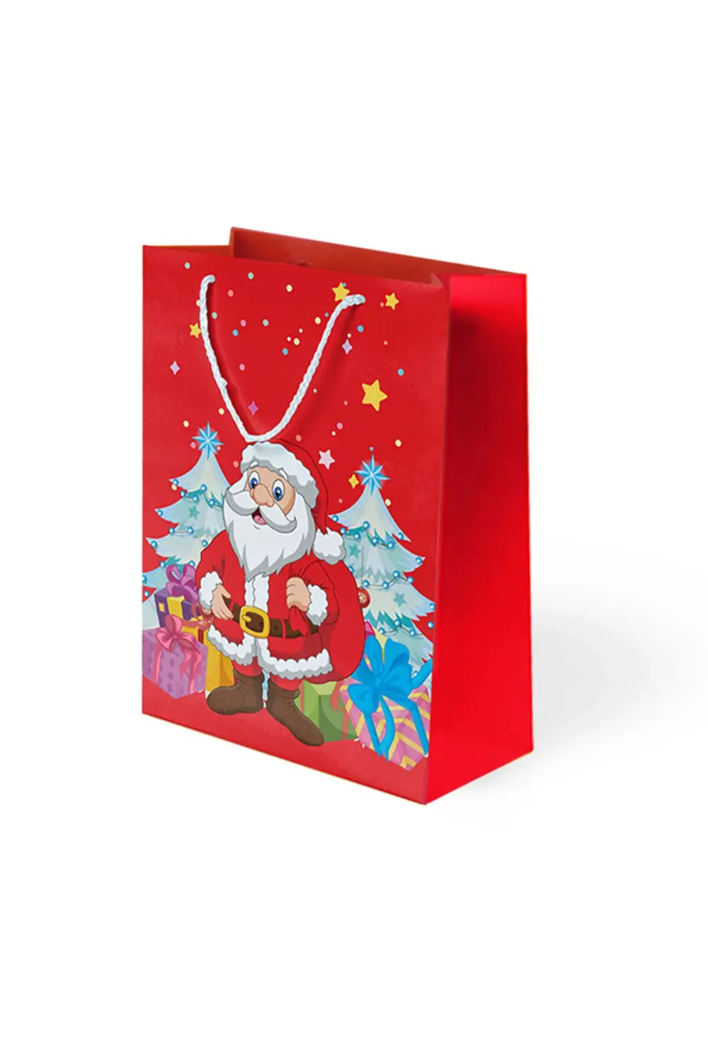 25x30x9 cm Karton Çanta 10lu -Noel Baba-