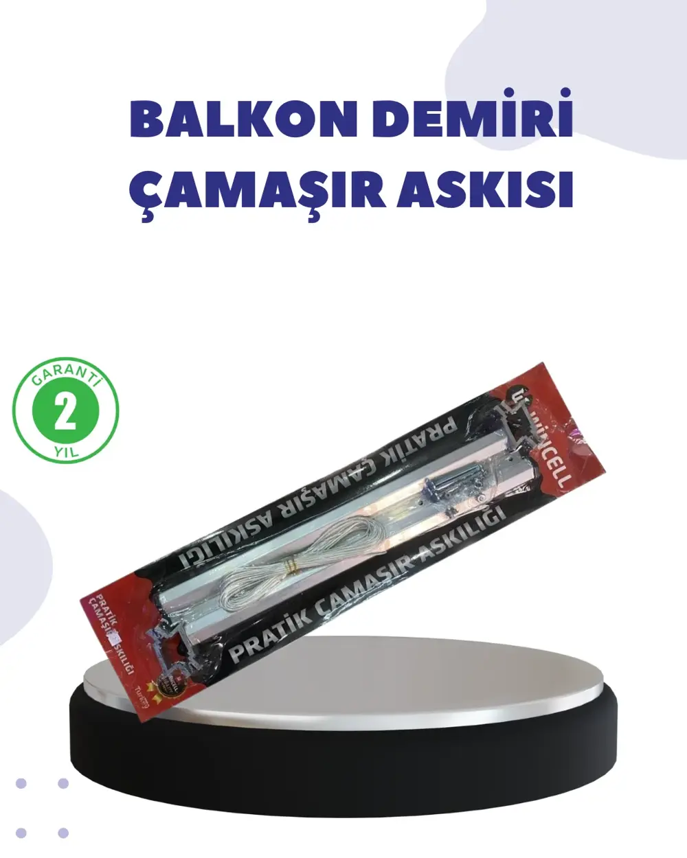 25x60 Balkon Askılığı Kare Demir Uyumlu Hava Dayanıklı Çamaşır As