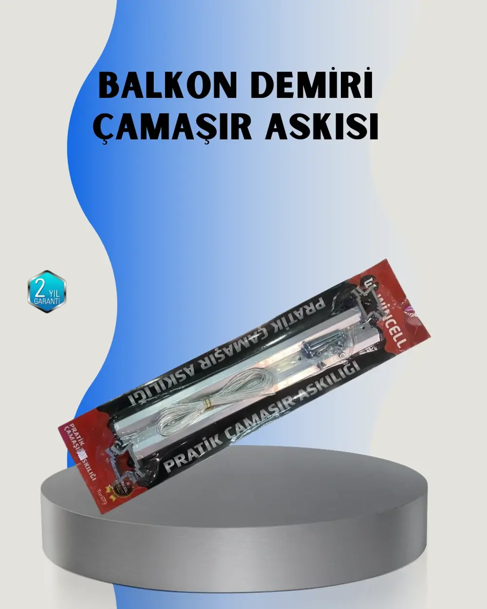 25x60 Balkon Askılığı Kare Demir Uyumlu Hava Dayanıklı Çamaşır As
