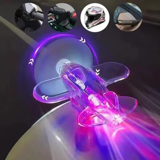 26786 Led Işıklı Motosiklet Süs Uçağı Pilsiz Çalışan Kırmızı-Mi Işık Efektli