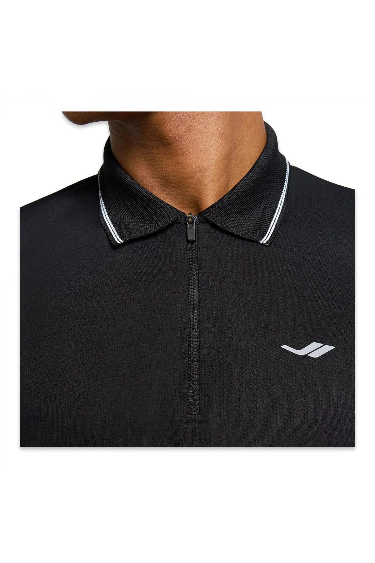 26B-1046 Kısa Kol Polo Yaka T Siyah Erkek T-Shirt