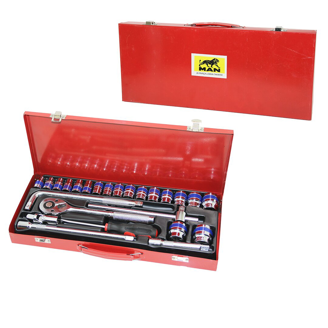 26PCS LOKMA SETİ 8--32MMCIRCIR - -T- - -L- - DÜZ KOLSOKET - ADAPT