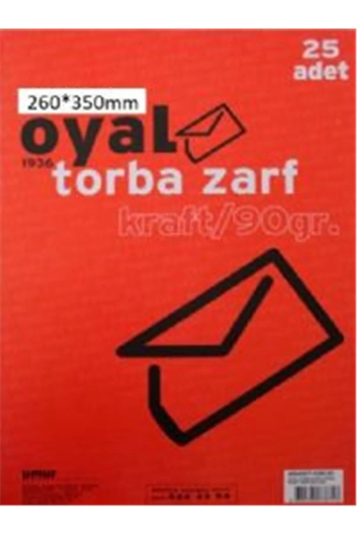 26x35 cm Torba Zarf Kraft 25'li Paket