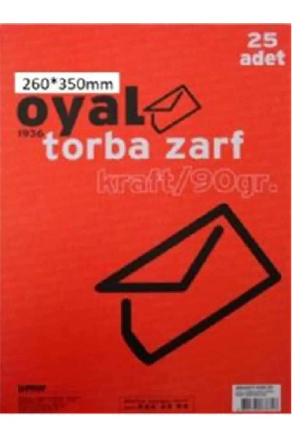 26x35 cm Torba Zarf Kraft 25'li Paket