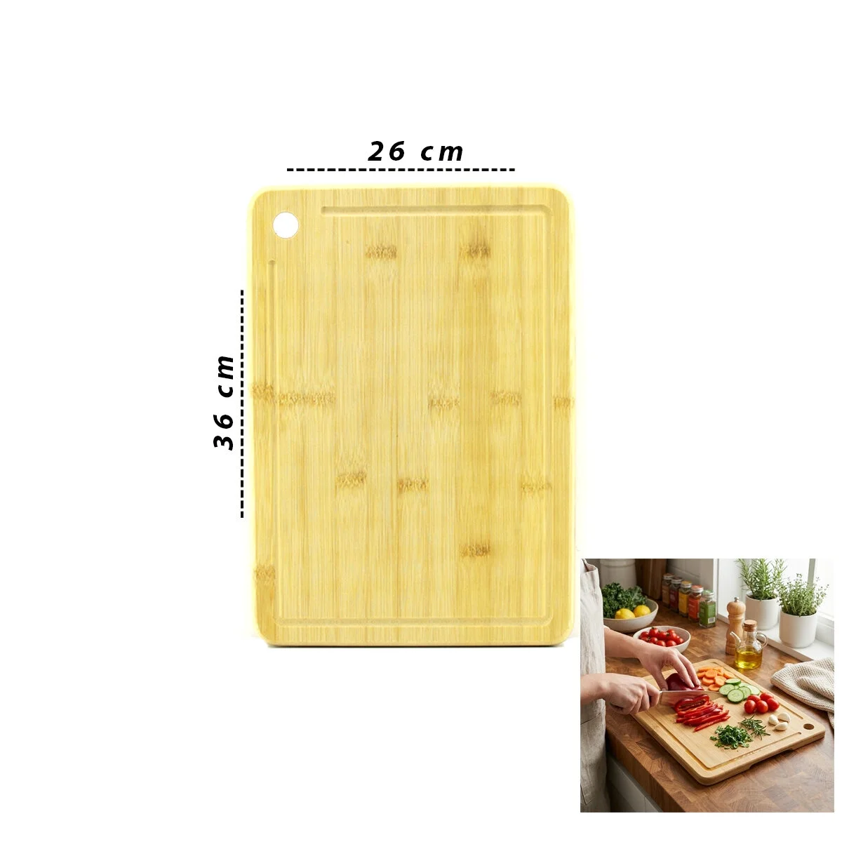 26x36x1.8cm Ahşap Bambu Kesim Panosu - Kesme Tahtası Bx40 Fiyatı, Yorumları ve Özellikleri