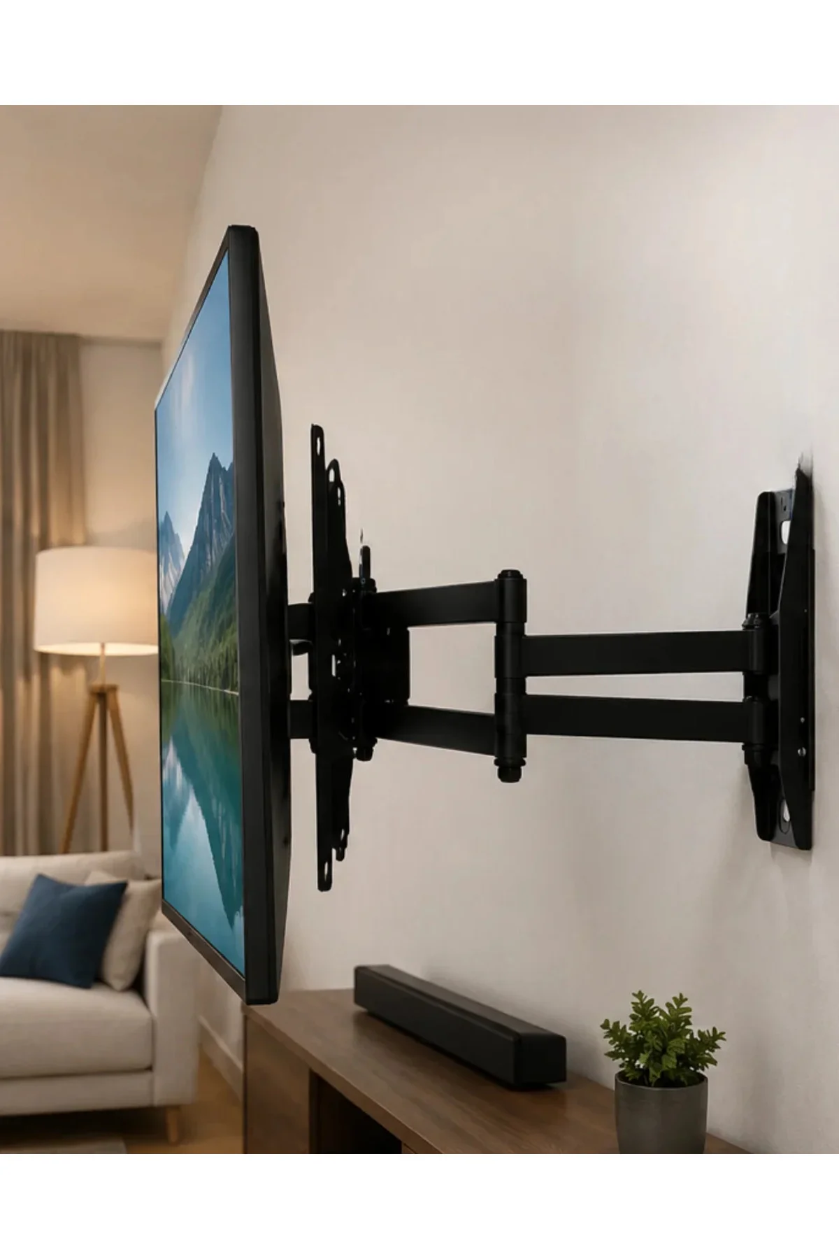 27 55 İnç Hareketli TV Askı Aparatı Duvara Monte TV Taşıyıcı