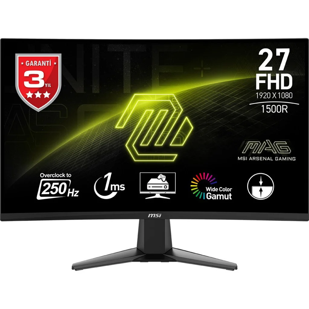 27 MAG 27C6X 1920x1080 (FHD) 16:9 CURVE 1500R VA 250HZ(OC) 1MS ADAPTIVE-SYNC GAMING MONITOR Fiyatı, Yorumları ve Özellikleri