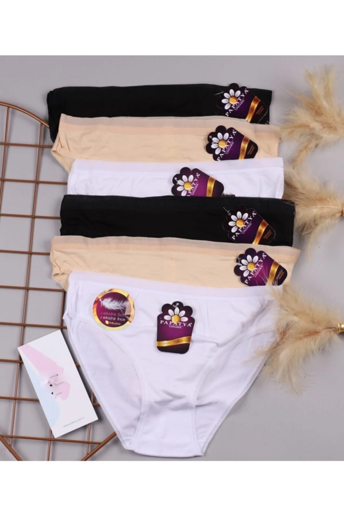 2729 Şeffaf Lastik Micro Modal Slip 6 Lı