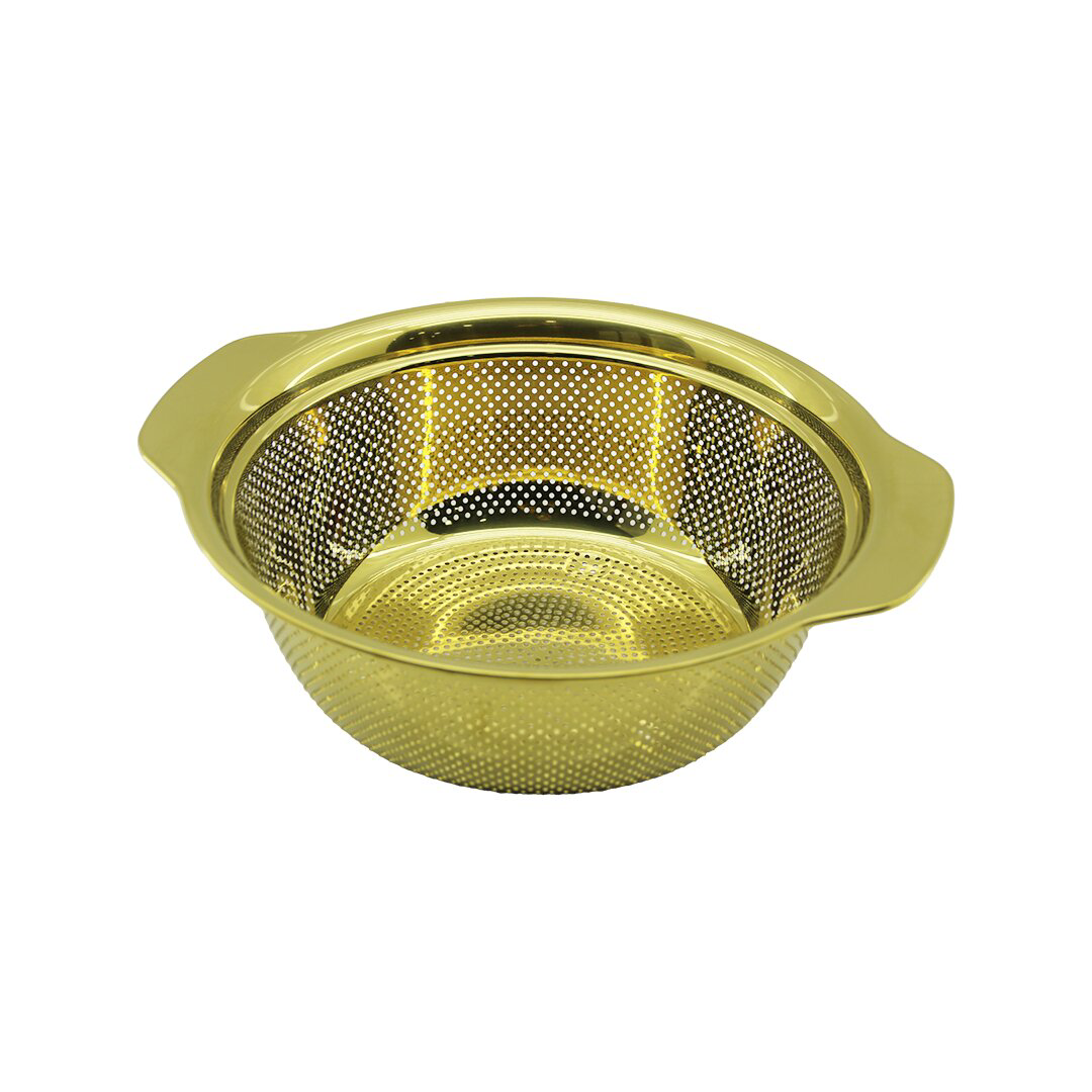 27CM   GOLD  PASLANMAZ METAL  SEPET  SÜZGEÇ  KENDİNDEN KULPLU (47