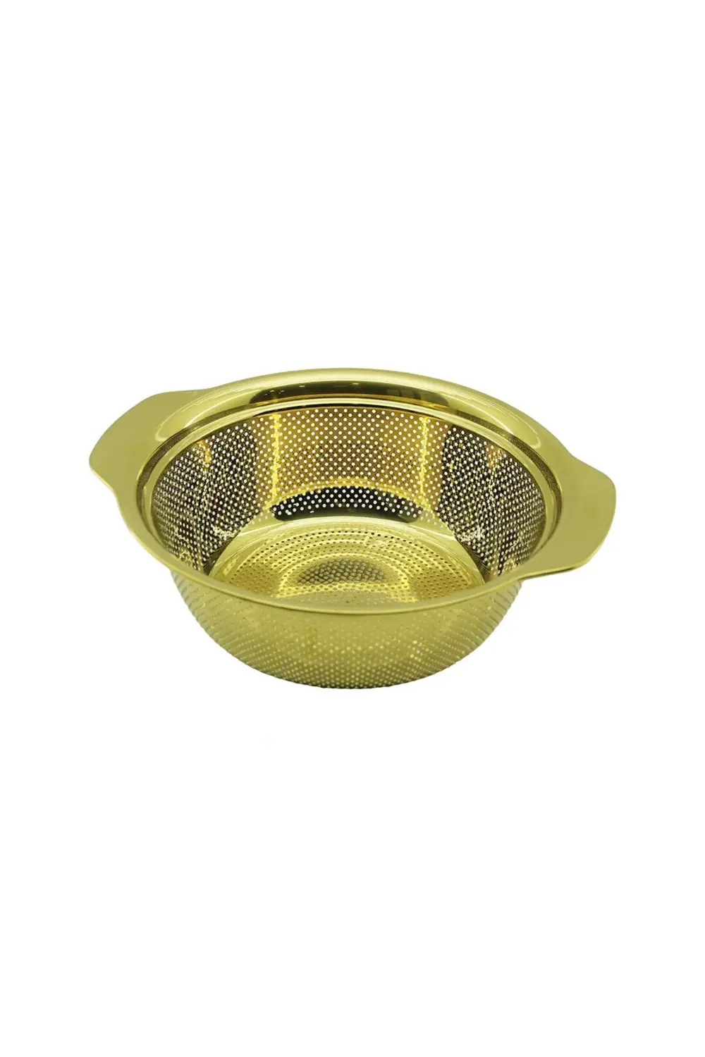 27CM GOLD PASLANMAZ METAL SEPET SÜZGEÇ KENDİNDEN KULPLU (5047)