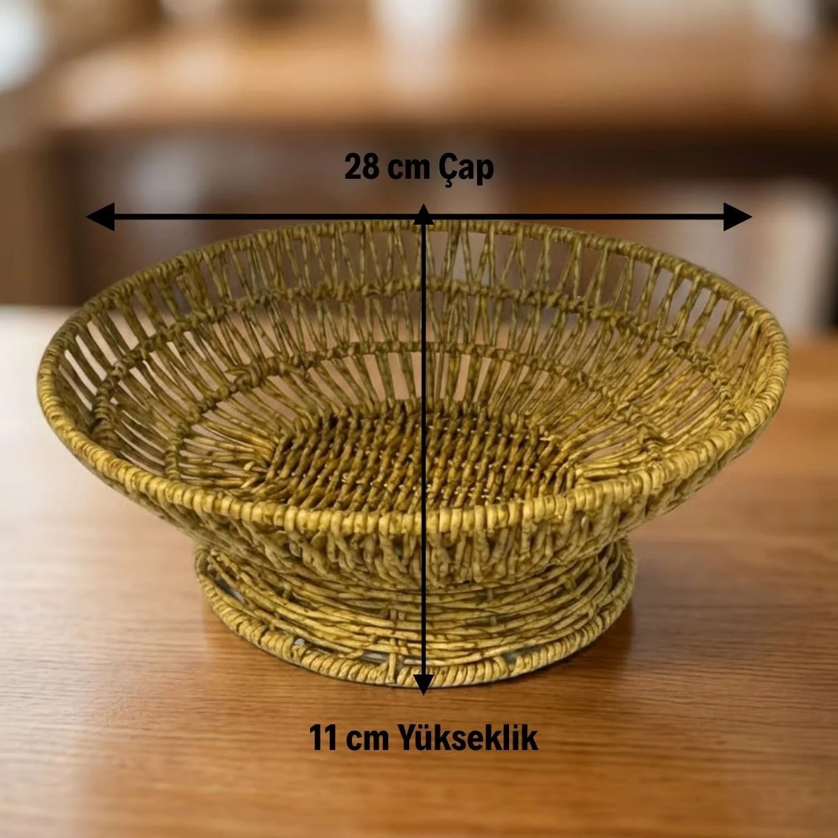 28 cm Plastik Rattan Servis Çanağı – Doğal Hasır Görünümlü Dekoratif Meyve, Ekmek ve Sunum Kasesi Fiyatı, Yorumları ve Özellikleri