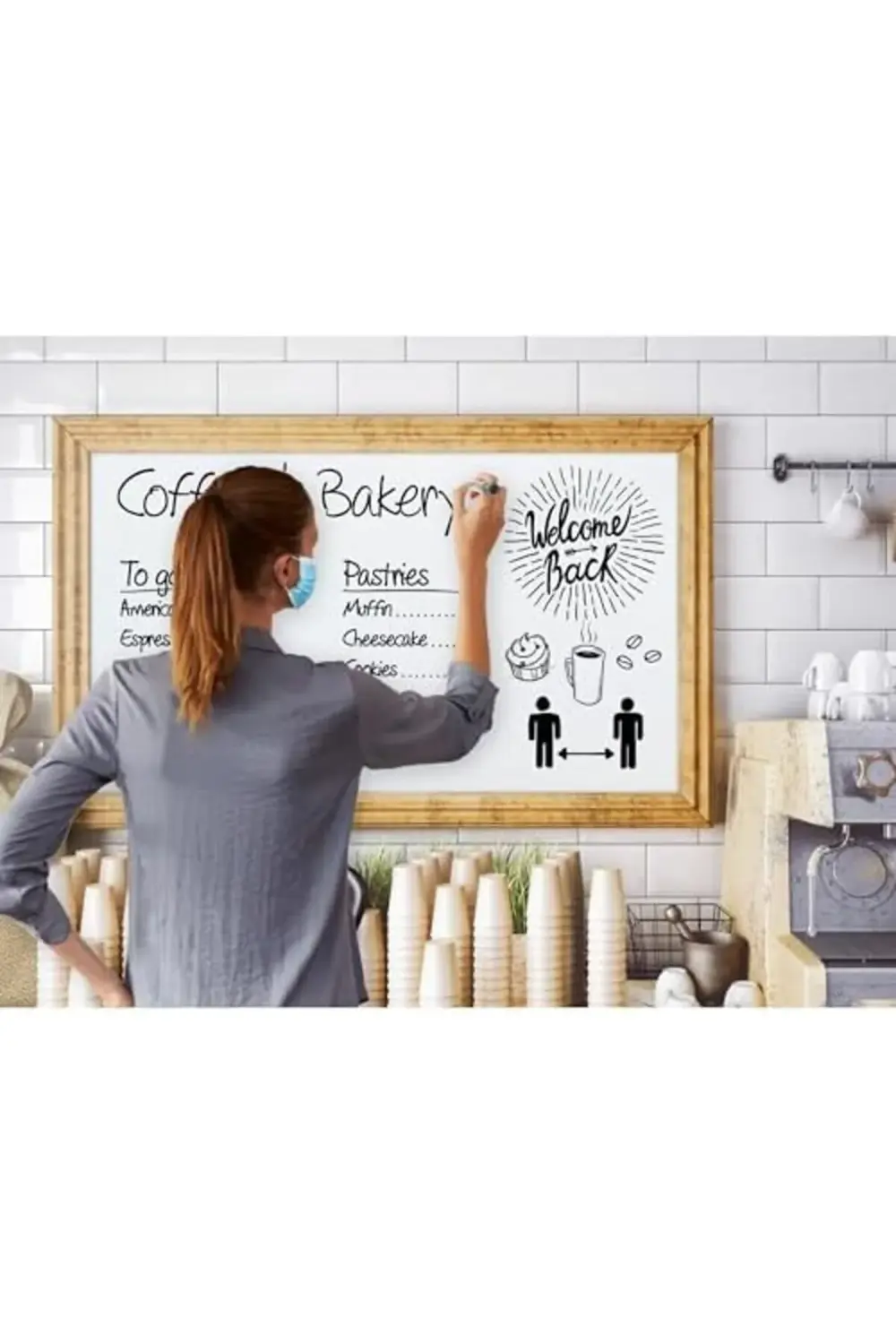 28 EcoLine beyaz yazı tahtası kalemi, 4'lü set, karışık renkler,