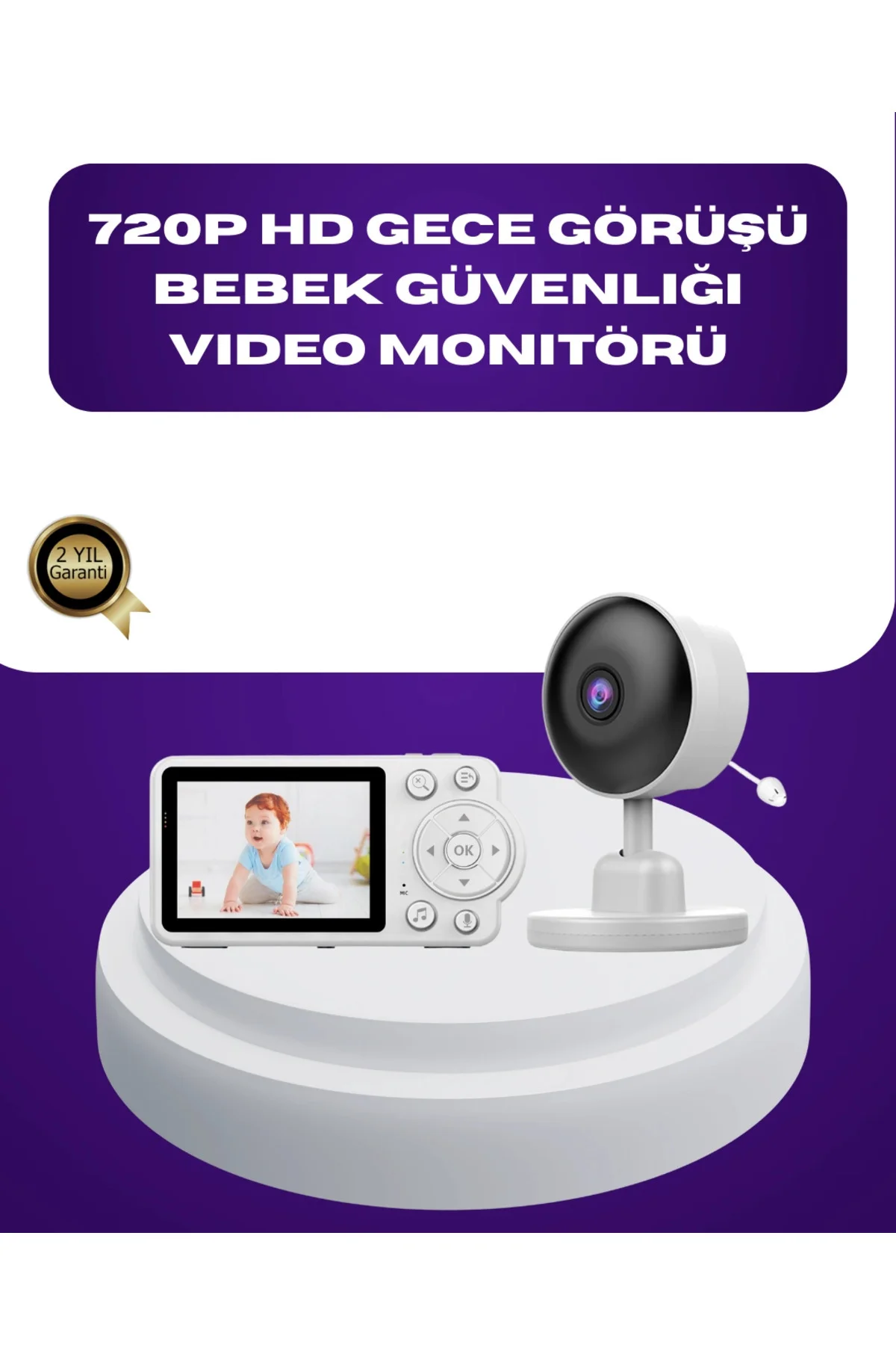 2.8 İnç Ekranlı Bebek Kamerası Gece Görüşlü ve Sesli İletişim
